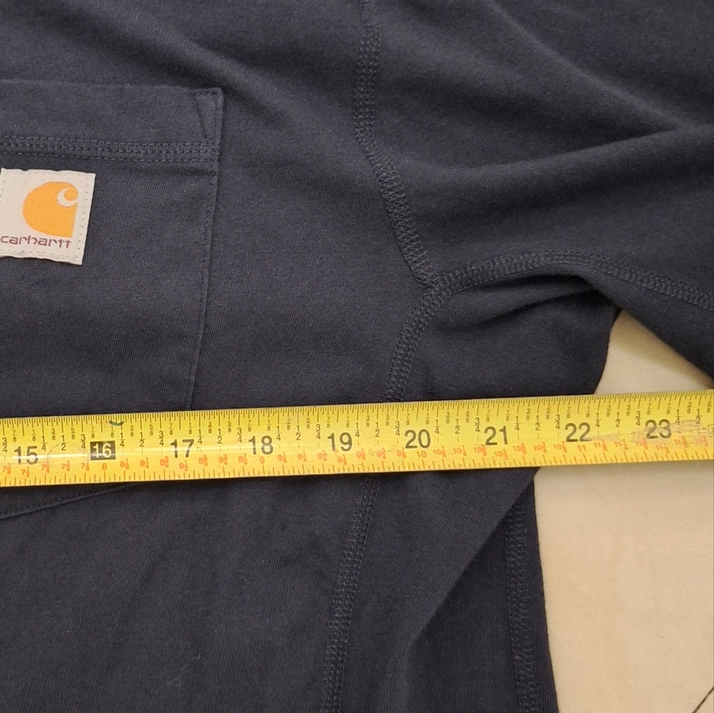 Carhartt Navy Blue Pocket T-Shirt - Picture 2 of 11